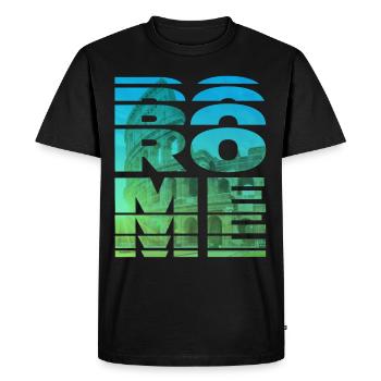 Rome Italie Colisée Ville Skyline Accueil Amour - T-shirt Premium bio Homme - noir - Devant - Nico (187cm)