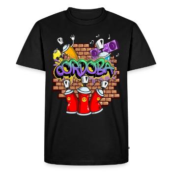 Cordoba Espagne Ville Graffiti Sprayer Skater - T-shirt Premium bio Homme - noir - Devant - Nico (187cm)