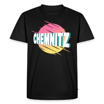 Chemnitz Allemagne City Font Vintage Rétro - T-shirt Premium bio Homme - noir - Devant - Nico (187cm)
