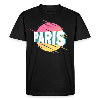 Paris France City Font Vintage Retro - Men's Premium Organic T-Shirt - black - Front - Nico (187cm)