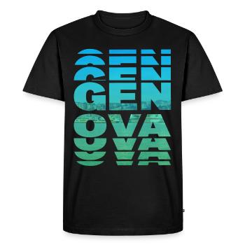 Gênes Gênes Italie Ville Skyline Vacances Amour - T-shirt Premium bio Homme - noir - Devant - Nico (187cm)