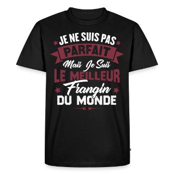 Pas parfait mais le meilleur frangin du monde - T-shirt Premium bio Homme - noir - Devant - Nico (187cm)