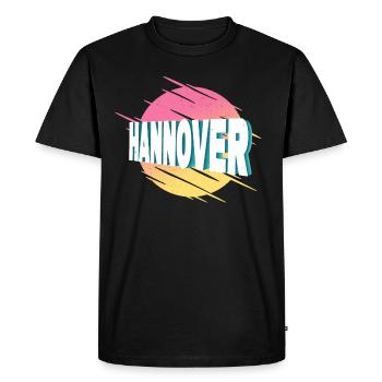 Hanovre Allemagne City Font Vintage Rétro - T-shirt Premium bio Homme - noir - Devant - Nico (187cm)