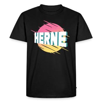 Herne Allemagne City Font Vintage Rétro - T-shirt Premium bio Homme - noir - Devant - Nico (187cm)