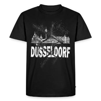 Düsseldorf Allemagne City Skyline Grunge Splash - T-shirt Premium bio Homme - noir - Devant - Nico (187cm)