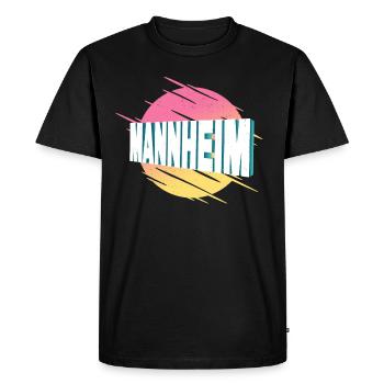 Mannheim Germany City Font Vintage Retro - Men's Premium Organic T-Shirt - black - Front - Nico (187cm)
