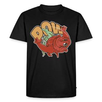 Combat de boxe taureau et ours et marché boursier amusant - T-shirt Premium bio Homme - noir - Devant - Nico (187cm)
