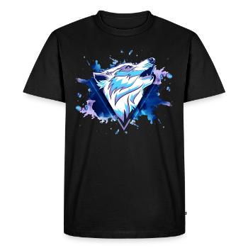 Wolf Wolfhead Predator Splash Grunge Art - T-shirt Premium bio Homme - noir - Devant - Nico (187cm)