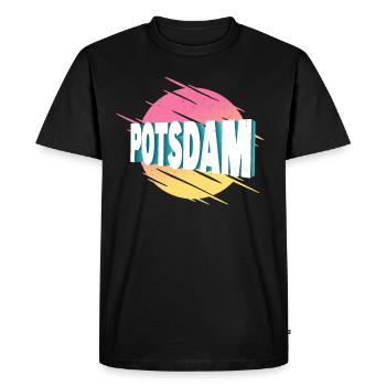 Potsdam Allemagne City Font Vintage Retro - T-shirt Premium bio Homme - noir - Devant - Nico (187cm)