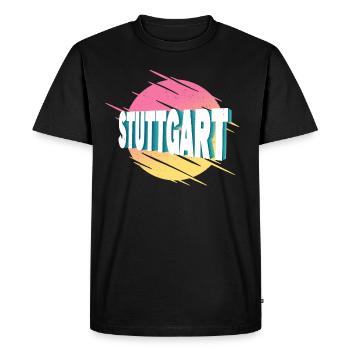 Stuttgart Allemagne City Font Vintage Retro - T-shirt Premium bio Homme - noir - Devant - Nico (187cm)