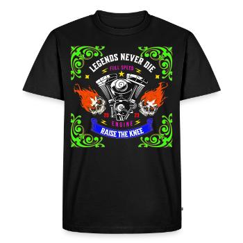 LEGENDS NEVER DIE - Men's Premium Organic T-Shirt - black - Front - Nico (187cm)