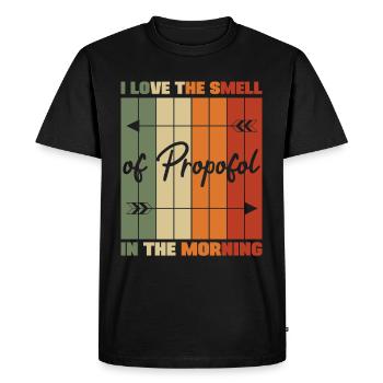 J’aime l’odeur du propofol Laryngoscope Humour - T-shirt Premium bio Homme - noir - Devant - Nico (187cm)