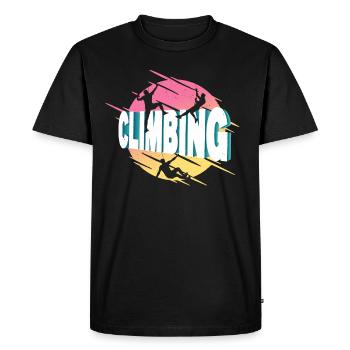 Escalade Montagnes Alpinisme Vintage Rétro - T-shirt Premium bio Homme - noir - Devant - Nico (187cm)