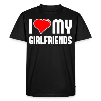 J’aime Mes copines Polygamie Hommes Femmes - T-shirt Premium bio Homme - noir - Devant - Nico (187cm)