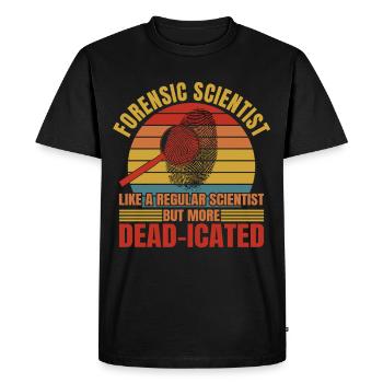 Criminalistique Plus de criminologie morte - T-shirt Premium bio Homme - noir - Devant - Nico (187cm)