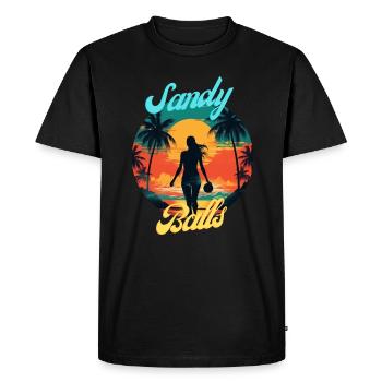 Joueurs de volleyball de plage Joueur de volleyball Sun - T-shirt Premium bio Homme - noir - Devant - Nico (187cm)