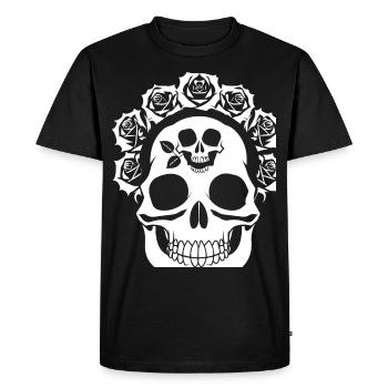 Horreur Crâne Crâne Art Crâne Gothique Heavy Metal - T-shirt Premium bio Homme - noir - Devant - Nico (187cm)