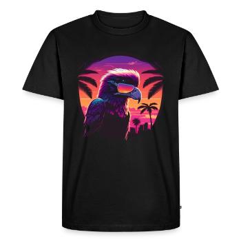 Synthwave eagle portant des lunettes de soleil - T-shirt Premium bio Homme - noir - Devant - Nico (187cm)