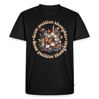 Laissez les pensées positives pousser des insectes de fleurs sauvages - T-shirt Premium bio Homme - noir - Devant - Nico (187cm)