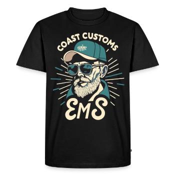 Ems Coast Customs Oldskool Design#1 - Men's Premium Organic T-Shirt - black - Front - Nico (187cm)