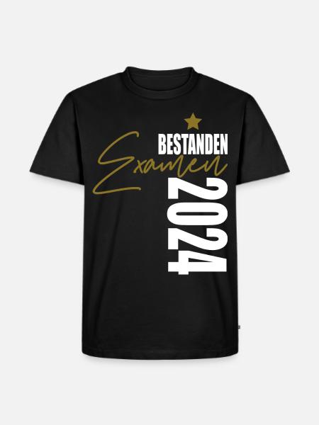 Examen 2024 bestanden - Männer Premium Bio T-Shirt - Schwarz