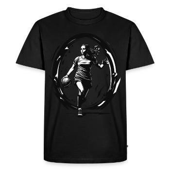 Handball player streetwear Iconic style - Men's Premium Organic T-Shirt - black - Front - Nico (187cm)