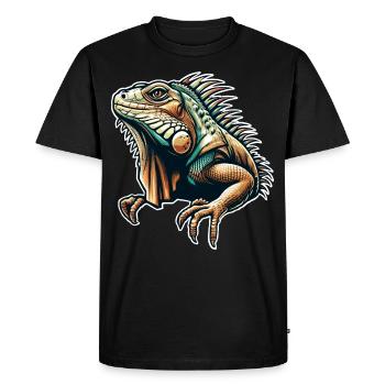 Iguane - T-shirt Premium bio Homme - noir - Devant - Nico (187cm)