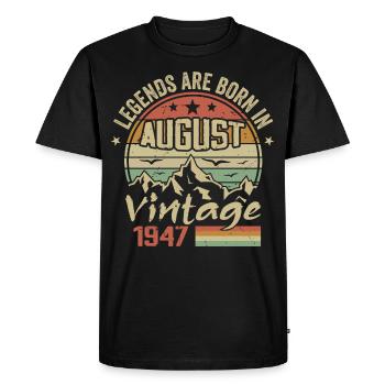 August 1947 Anniversary 1947 - Legends August 1947 - Men's Premium Organic T-Shirt - black - Front - Nico (187cm)