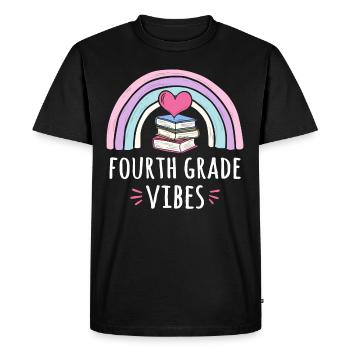 Fourth Grade Vibes - Men's Premium Organic T-Shirt - black - Front - Nico (187cm)