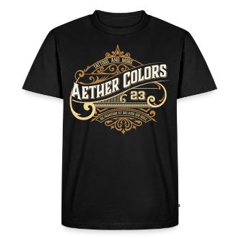 Aether Colors Oldschool - Männer Premium Bio T-Shirt - Schwarz - Vorne - Nico (187cm)
