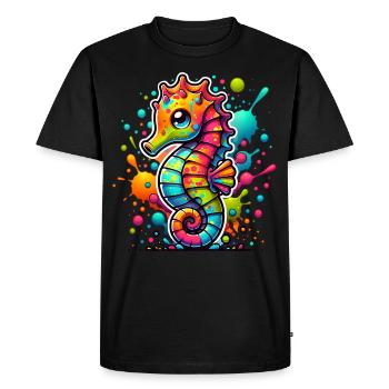 Seahorse Seahorse - Men's Premium Organic T-Shirt - black - Front - Nico (187cm)