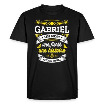 GABRIEL UN NOM UNE FIERTÉ AUCUN RIVAL - T-shirt Premium bio Homme - noir - Devant - Nico (187cm)