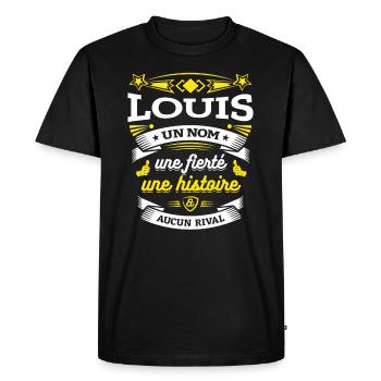 LOUIS UN NOM UNE FIERTÉ AUCUN RIVAL - T-shirt Premium bio Homme - noir - Devant - Nico (187cm)