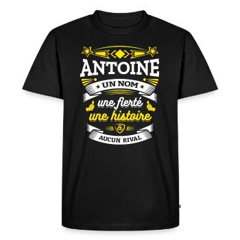 ANTOINE UN NOM UNE FIERTÉ AUCUN RIVAL - T-shirt Premium bio Homme - noir - Devant - Nico (187cm)