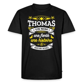 THOMAS UN NOM UNE FIERTÉ AUCUN RIVAL - T-shirt Premium bio Homme - noir - Devant - Nico (187cm)