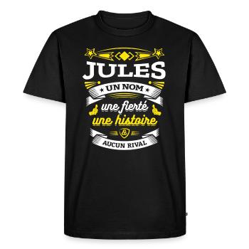 JULES UN NOM UNE FIERTÉ AUCUN RIVAL - T-shirt Premium bio Homme - noir - Devant - Nico (187cm)