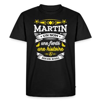 MARTIN UN NOM UNE FIERTÉ AUCUN RIVAL - T-shirt Premium bio Homme - noir - Devant - Nico (187cm)
