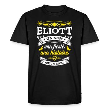 ELIOTT UN NOM UNE FIERTÉ AUCUN RIVAL - T-shirt Premium bio Homme - noir - Devant - Nico (187cm)