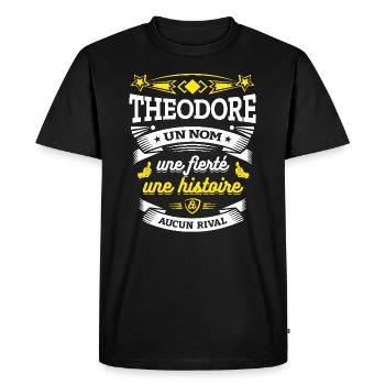 THEODORE UN NOM UNE FIERTÉ AUCUN RIVAL - T-shirt Premium bio Homme - noir - Devant - Nico (187cm)
