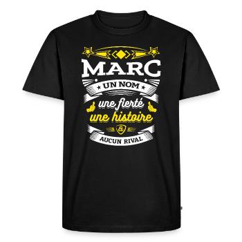 HALLYDAY UN NOM UNE FIERTÉ AUCUN RIVAL - T-shirt Premium bio Homme - noir - Devant - Nico (187cm)