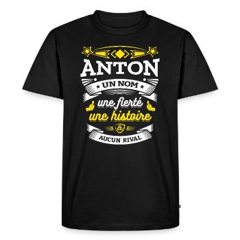 ANTON UN NOM UNE FIERTÉ AUCUN RIVAL - T-shirt Premium bio Homme - noir - Devant - Nico (187cm)
