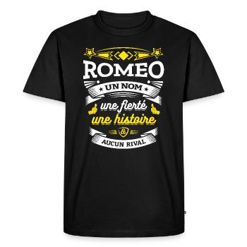 ROMEO UN NOM UNE FIERTÉ AUCUN RIVAL - T-shirt Premium bio Homme - noir - Devant - Nico (187cm)