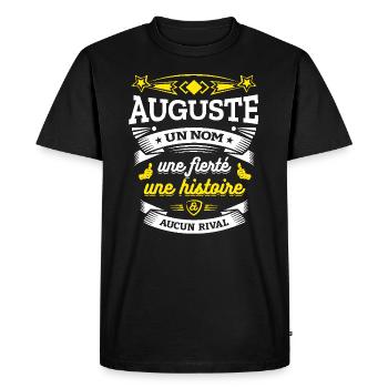 AUGUSTE UN NOM UNE FIERTÉ AUCUN RIVAL - T-shirt Premium bio Homme - noir - Devant - Nico (187cm)