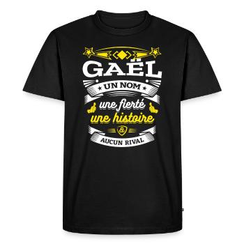 GAËL UN NOM UNE FIERTÉ AUCUN RIVAL - T-shirt Premium bio Homme - noir - Devant - Nico (187cm)