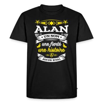 ALAN UN NOM UNE FIERTÉ AUCUN RIVAL - T-shirt Premium bio Homme - noir - Devant - Nico (187cm)