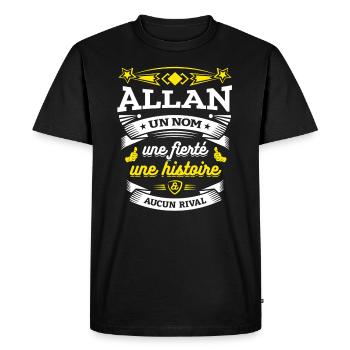 ALLAN UN NOM UNE FIERTÉ AUCUN RIVAL - T-shirt Premium bio Homme - noir - Devant - Nico (187cm)