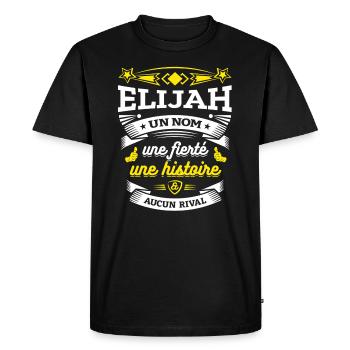 ELIJAH UN NOM UNE FIERTÉ AUCUN RIVAL - T-shirt Premium bio Homme - noir - Devant - Nico (187cm)