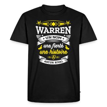 WARREN UN NOM UNE FIERTÉ AUCUN RIVAL - T-shirt Premium bio Homme - noir - Devant - Nico (187cm)