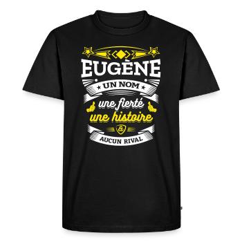 EUGÈNE UN NOM UNE FIERTÉ AUCUN RIVAL - T-shirt Premium bio Homme - noir - Devant - Nico (187cm)