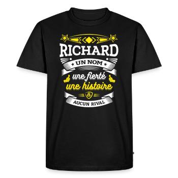 RICHARD UN NOM UNE FIERTÉ AUCUN RIVAL - T-shirt Premium bio Homme - noir - Devant - Nico (187cm)